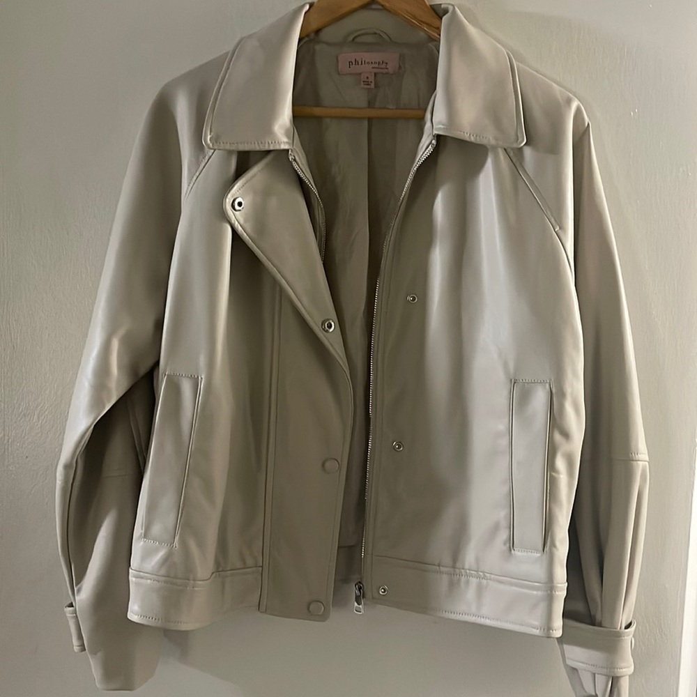 Cream leather jacket